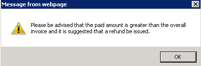 Message for Payments Refund